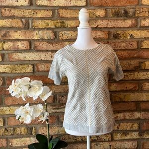 J. Crew Embroidered Top with Gold Appliqué